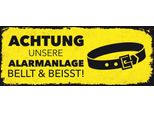 Vianmo Insegna In Legno 10X27 Cm Achtung Unsere Alarmanlage Beisst