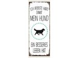 Vianmo Insegna In Legno 27X10 Cm Hund Ich Arbeite Hart Damit Mein