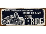 Vianmo Insegna In Legno 10X27 Cm Ride To Live Born To Ride