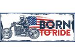 Vianmo Insegna In Legno 10X27 Cm Biker Born To Ride Usa Motorcycle
