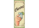 Vianmo Insegna In Legno 27X10 Cm Cheers Gin Tonic Lemon Prost