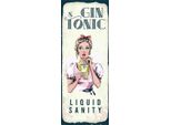 Vianmo Insegna In Legno 27X10 Cm Gin & Tonic Liquid Sanity