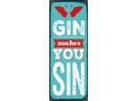 Vianmo Insegna In Legno 27X10 Cm Gin Makes You Sin Devil Hell