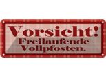 Vianmo Insegna Di Latta 10X27 Cm Vorsicht Freilaufende Vollpfosten