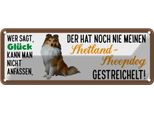 Vianmo Insegna Di Latta 10X27 Cm Shetland Sheepdog Hund Gestreichelt