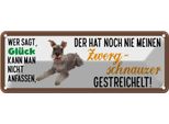 Vianmo Insegna Di Latta 10X27 Cm Zwerg Schnautzer Hund Gestreichelt