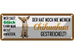 Vianmo Insegna Di Latta 10X27 Cm Chihuahua Hund Gestreichelt