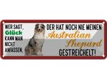 Vianmo Insegna Di Latta 10X27 Cm Australian Shepard Hund Gestreichelt