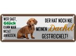 Vianmo Insegna Di Latta 10X27 Cm Dackel Hund Gestreichelt