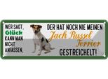 Vianmo Insegna Di Latta 10X27 Cm Jack Russel Terrier Hund Gestreichelt