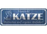 Vianmo Insegna Di Latta 10X27 Cm Vorsicht Katze Eigene Gefahr