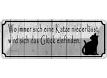 Vianmo Insegna Di Latta 10X27 Cm Wo Katze NiederläSst Wird GlüCk