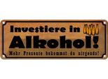 Vianmo Insegna Di Latta 10X27 Cm Investiere In Alkohol