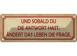 Vianmo Insegna Di Latta 10X27 Cm Sobald Du Antwort äNdert Frage