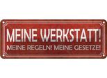 Vianmo Insegna Di Latta 10X27 Cm Meine Werkstatt Regeln Gesetze