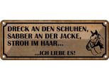 Vianmo Insegna Di Latta 10X27 Cm Dreck Shuhen Stroh Haar Reiter