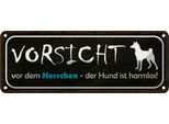 Vianmo Insegna Di Latta 10X27 Cm Vorsicht Herrchen Hund Harmlos