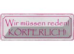 Vianmo Insegna Di Latta 10X27 Cm Wir MüSsen Reden KöRperlich
