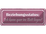 Vianmo Insegna Di Latta 10X27 Cm Beziehungsstatus Quer Im Bett