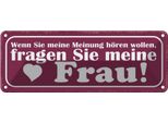 Vianmo Insegna Di Latta 10X27 Cm Meinung Fragen Sie Meine Frau
