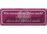 Vianmo Insegna Di Latta 10X27 Cm Achte Darauf Was GlüCklich Macht