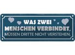 Vianmo Insegna Di Latta 10X27 Cm Was Zwei Menschen Verbindet