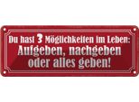 Vianmo Insegna Di Latta 10X27 Cm Aufeben Nachgeben Alles Geben