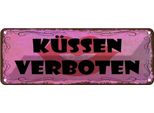 Vianmo Insegna Di Latta 10X27 Cm KüSsen Verboten Kuss