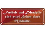 Vianmo Insegna Di Latta 10X27 Cm Freiheit Disziplin Zwei Seiten