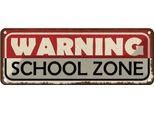 Vianmo Insegna Di Latta 10X27 Cm Warning School Zone Schule