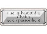 Vianmo Insegna Di Latta 10X27 Cm Hier Arbeitet Chefin PersöNlich