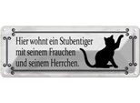 Vianmo Insegna Di Latta 10X27 Cm Katze Hier Wohnt Ein Stubentiger