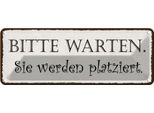 Vianmo Insegna Di Latta 10X27 Cm Bitte Warte Sie Werden Platziert