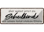 Vianmo Insegna Di Latta 10X27 Cm Hier Wohnt Jetzt Schulkind Mit