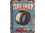 Vianmo Insegna Di Latta 40X30 Cm Tire Shop Service Open 24