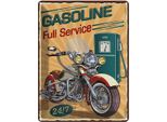Vianmo Insegna Di Latta 40X30 Cm Gasoline Fuli Service 24/7