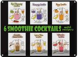 Vianmo Insegna Di Latta 30X40 Cm 6 Smoothie Cocktails Recipes