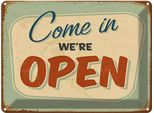 Vianmo Insegna Di Latta 30X40 Cm Come In We`Re Open