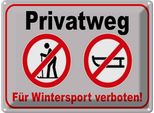Vianmo Insegna Di Latta 30X40 Cm Privatweg Wintersport Verboten