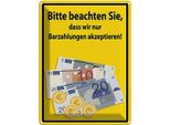 Vianmo Insegna Di Latta 40X30 Cm Beachten Nur Bargeld Akzeptiert