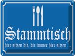 Vianmo Insegna Di Latta 30X40 Cm Stammtisch Hier Sitzen Blau