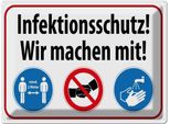 Vianmo Insegna Di Latta 30X40 Cm Infektionsschutz Wir Machen Mit