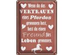 Vianmo Insegna Di Latta 40X30 Cm Vertrauen Eines Pferdes Freund