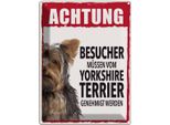 Vianmo Insegna Di Latta 40X30 Cm Tiere Achtung Yorkshire Terrier
