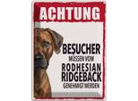 Vianmo Insegna Di Latta 40X30 Cm Tiere Achtung Rodhesian Ridgeback