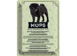 Vianmo Insegna Di Latta 40X30 Cm Tiere Mops Hausordnung Hunde