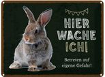 Vianmo Insegna Di Latta 30X40 Cm Kaninchen Hier Wache Eigene Gefahr