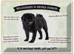 Vianmo Insegna Di Latta 30X40 Cm Tiere Mops Willkommen Zuhause