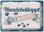 Vianmo Insegna Di Latta 30X40 Cm Hundebekloppt Aber GlüCklich Blau