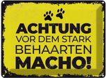Vianmo Insegna Di Latta 30X40 Cm Achtung Vor Stark Behaarten Macho